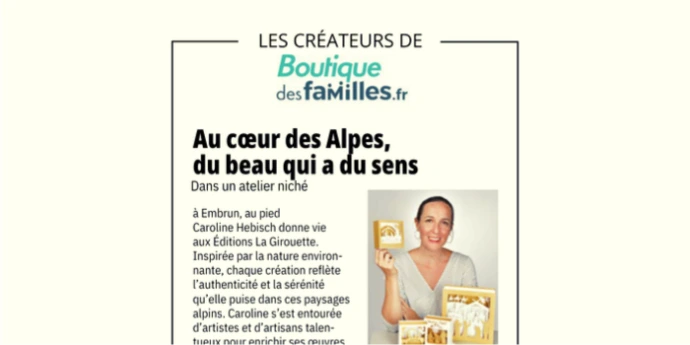 Article de Famille Chrétienne sur les créations artisanales des Éditions La Girouette